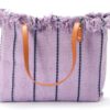 fransen shopper xl – damen tasche baumwolle – große strandtasche