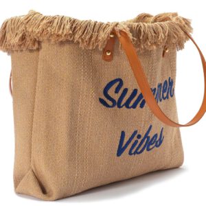 fransen shopper xl – damen tasche baumwolle braun – summer vibes