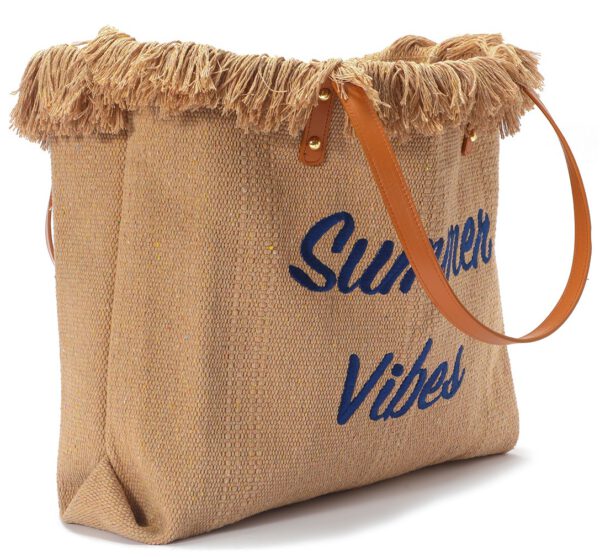 fransen shopper xl – damen tasche baumwolle braun – summer vibes fransen shopper xl – damen tasche baumwolle braun – summer vibes